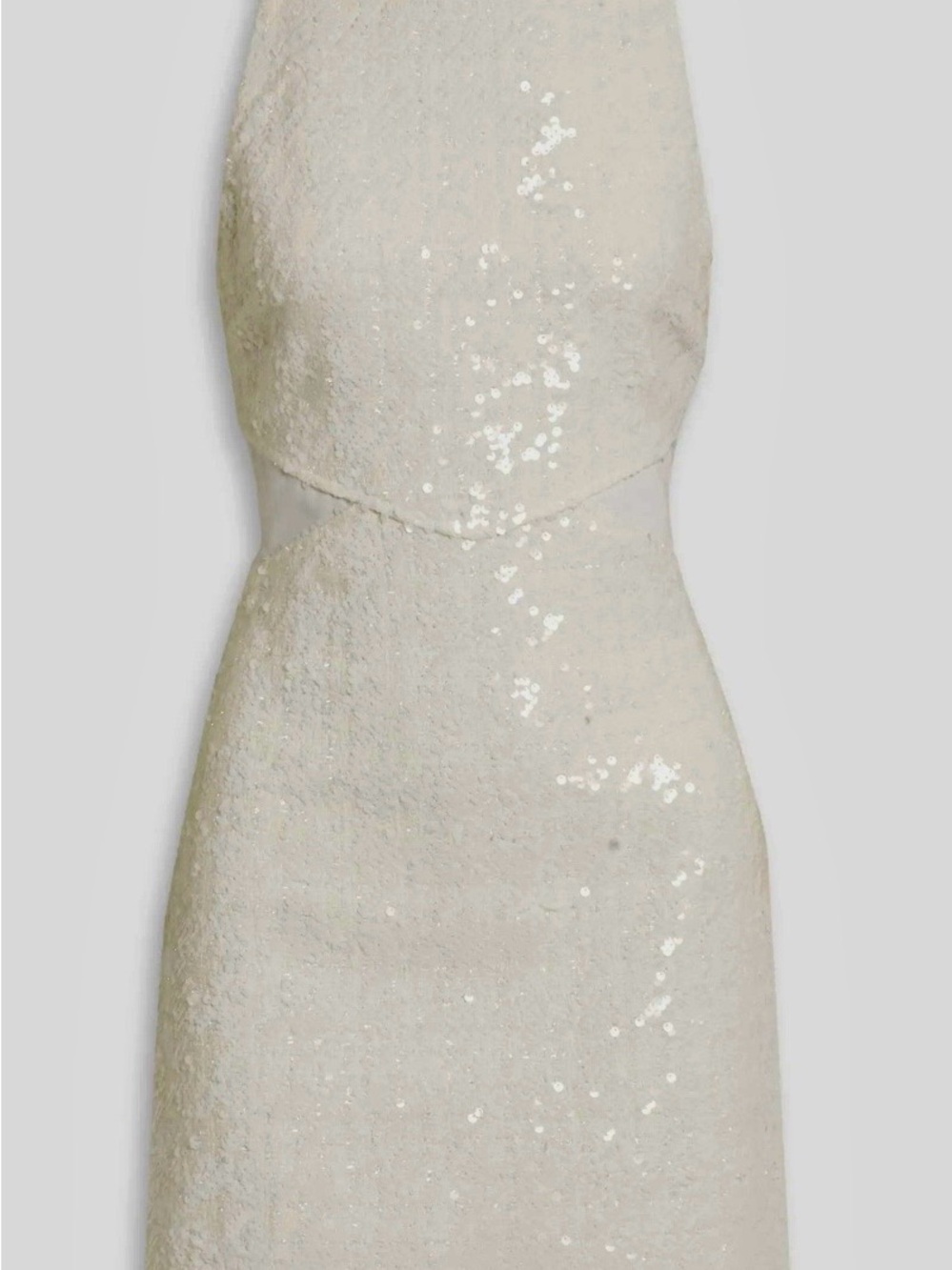 Derek Lam Strapless Sequin Sheath Dress in Ivory